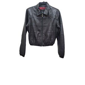 Vintage Venus Williams  Black Leather Jacket Womens Size S by Wilson Leather
